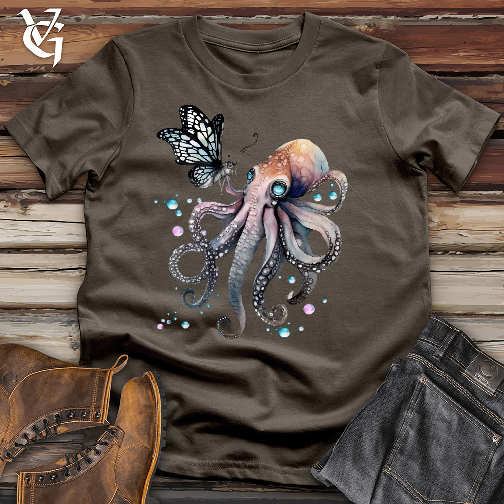 Viking Goods Octopus Butterfly Cotton Tee Army / L