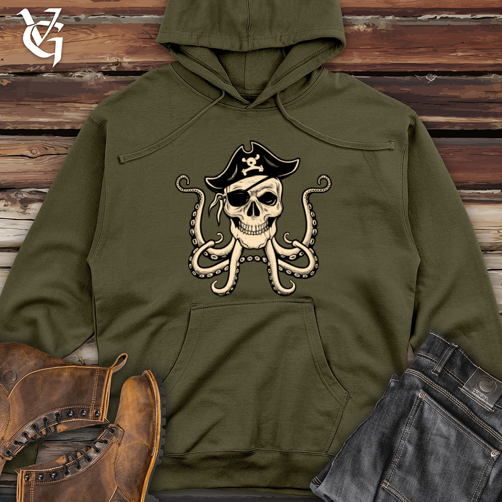 Viking Goods Octopus Pirate Midweight Hooded Sweatshirt Army / L