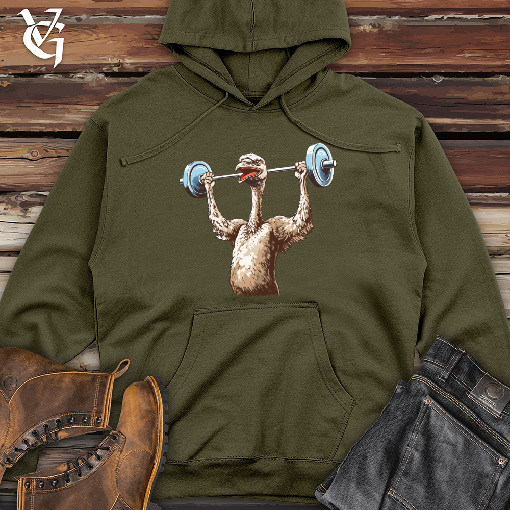 Viking Goods Ostrich Powerlifting Champ Midweight Hooded Sweatshirt Army / L