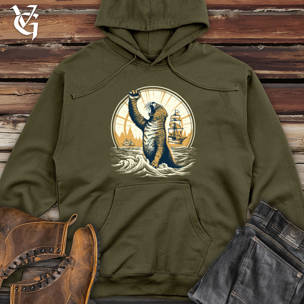 Viking Goods Otter Nautical Triumph Midweight Hooded Sweatshirt Army / L