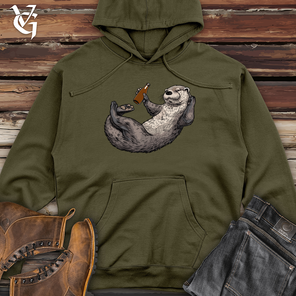 Viking Goods Otter Relaxation Ale Midweight Hooded Sweatshirt Army / L