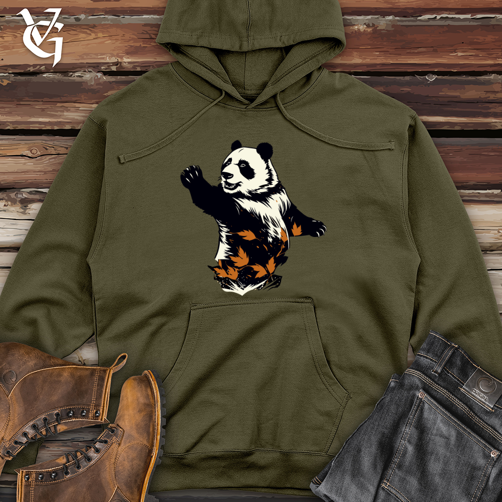 Viking Goods Panda Leaf Swirl Midweight Hooded Sweatshirt Army / L