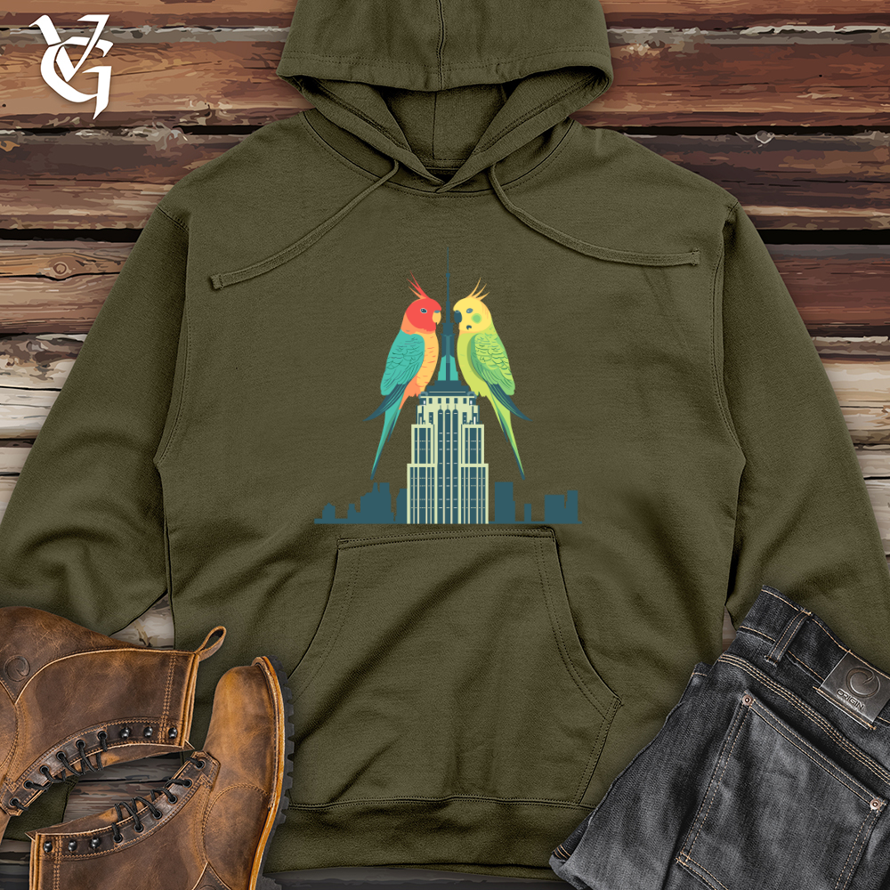 Viking Goods Parakeet Skyscraper Perch Midweight Hooded Sweatshirt Army / L