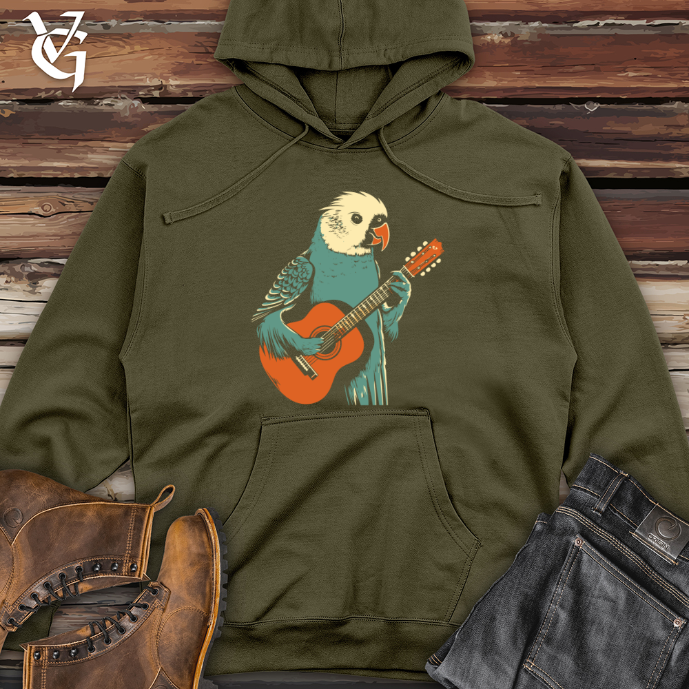 Viking Goods Parrot Acoustic Serenade Midweight Hooded Sweatshirt Classic Navy / L