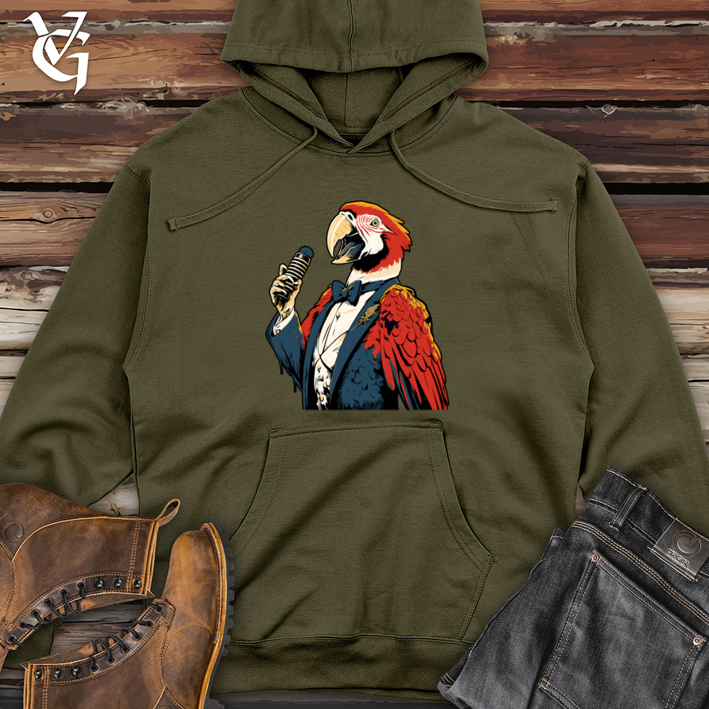 Viking Goods Parrot Crooner Spotlight Midweight Hooded Sweatshirt Army / L