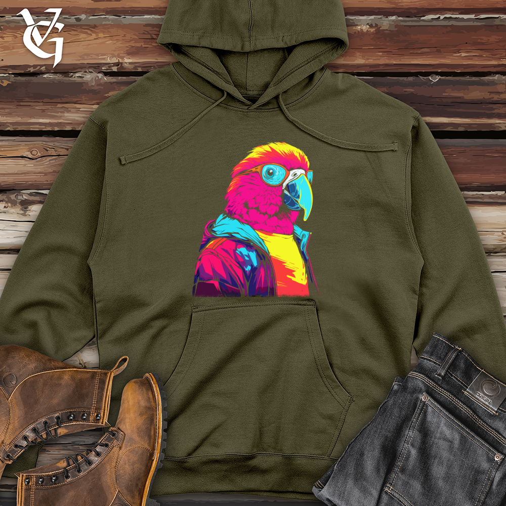 Viking Goods Parrot Neon Swag Midweight Hooded Sweatshirt Classic Navy / L