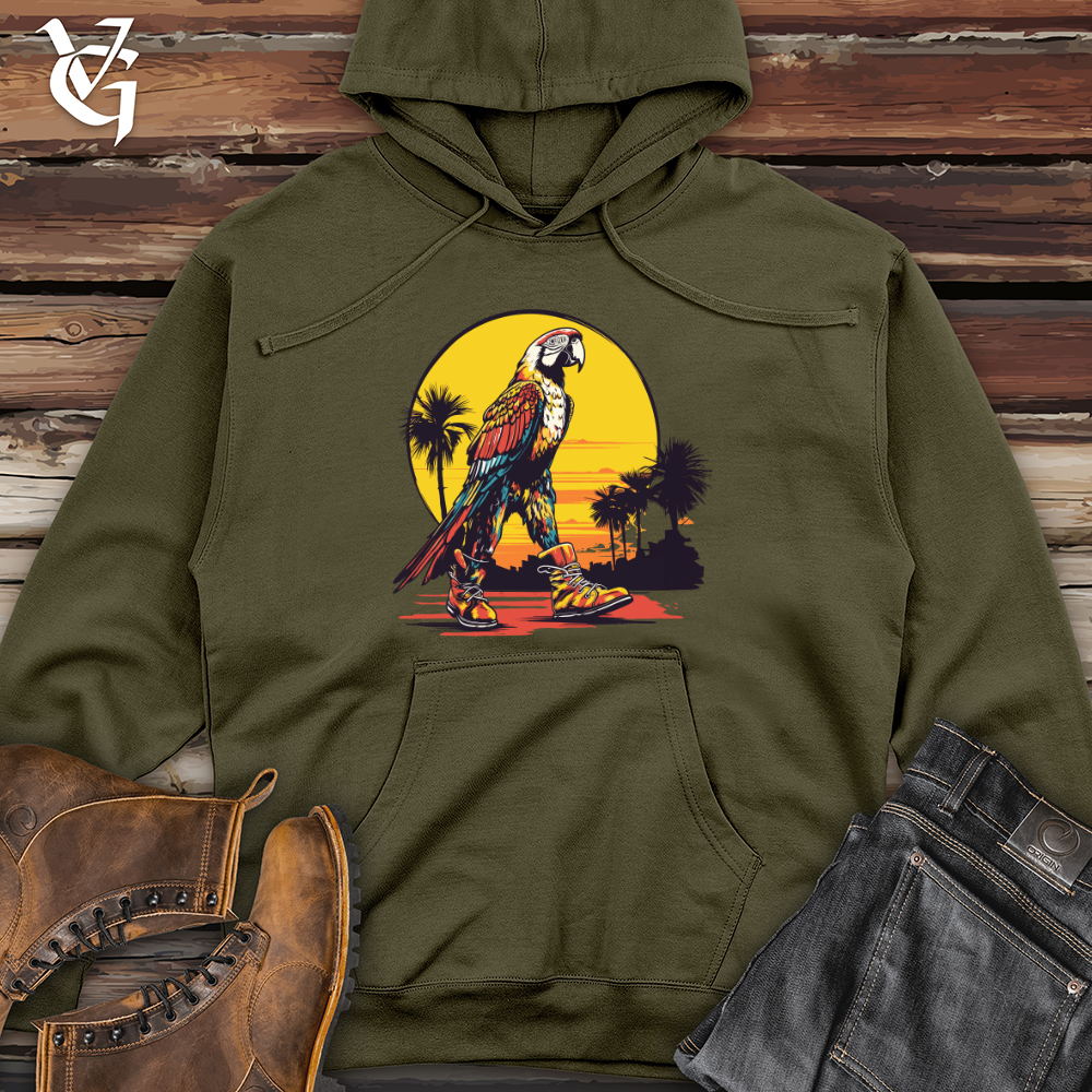 Viking Goods Parrot Sneaker Sunset Midweight Hooded Sweatshirt Army / L