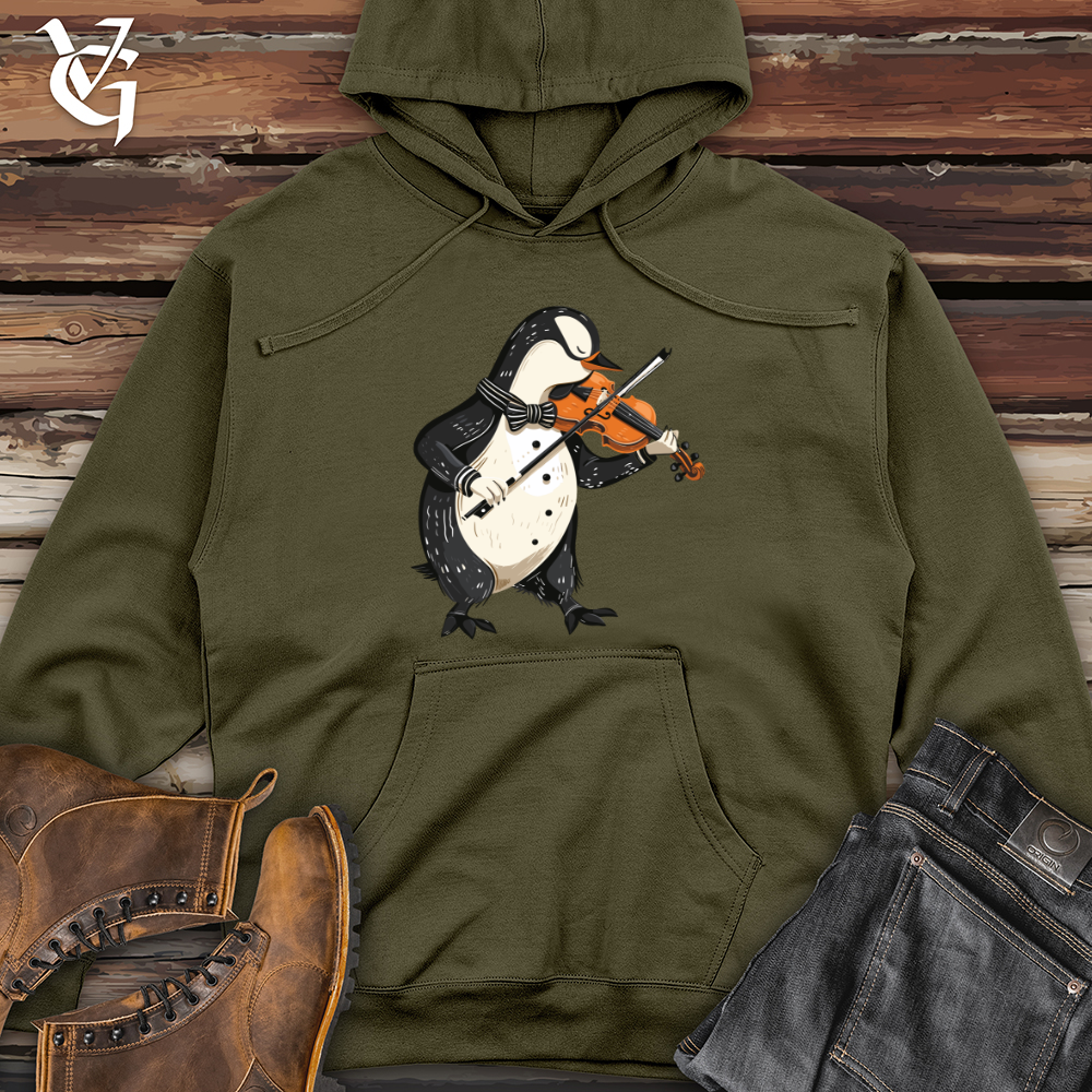 Viking Goods Penguin Violin Virtuoso Midweight Hooded Sweatshirt Army / L