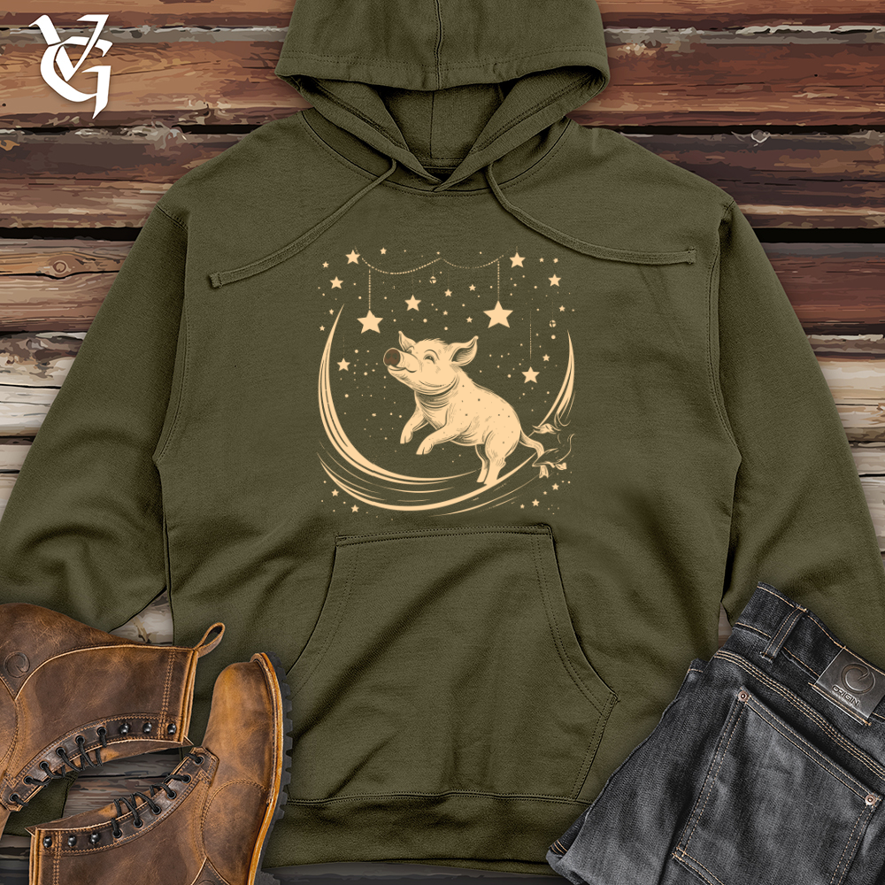 Viking Goods Pig Celestial Dreams Midweight Hooded Sweatshirt Army / L