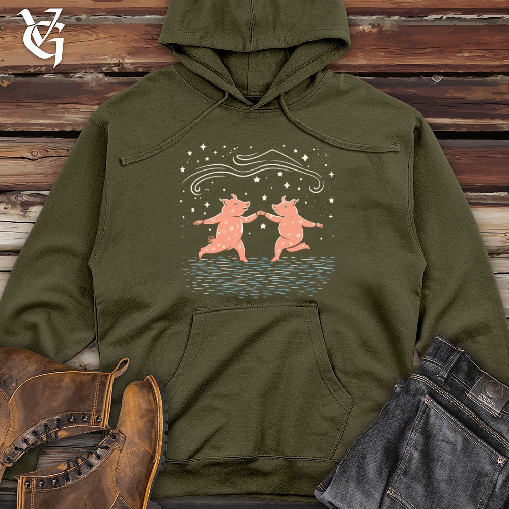 Viking Goods Pigs Cosmic Waltz Midweight Hooded Sweatshirt Army / L