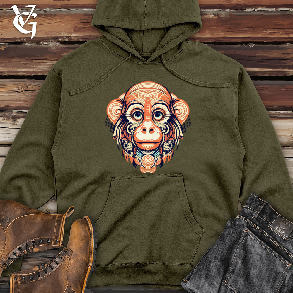 Viking Goods Playful Primate Midweight Hooded Sweatshirt Army / L
