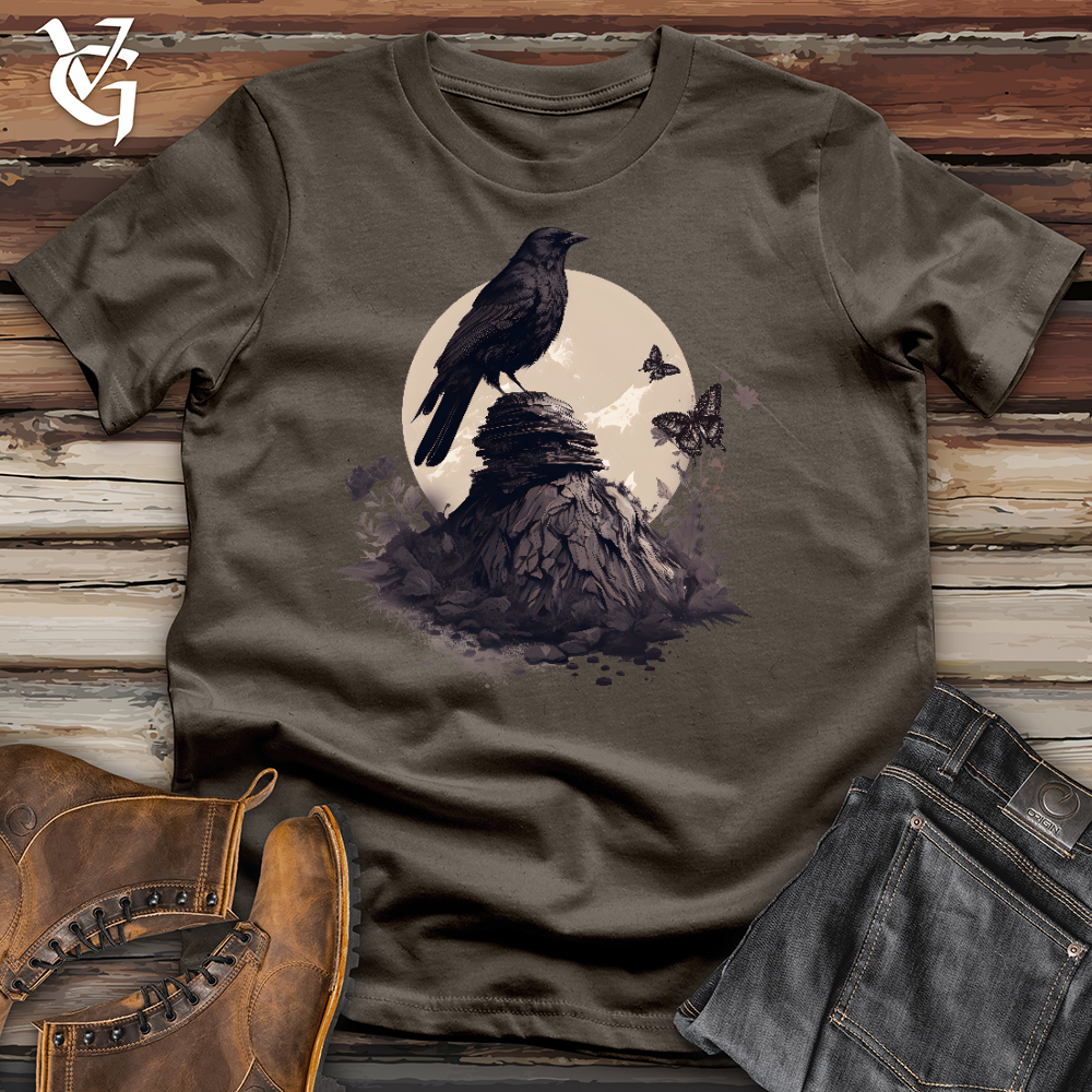 Viking Goods Raven Butterfly Sunset Cotton Tee Army / L