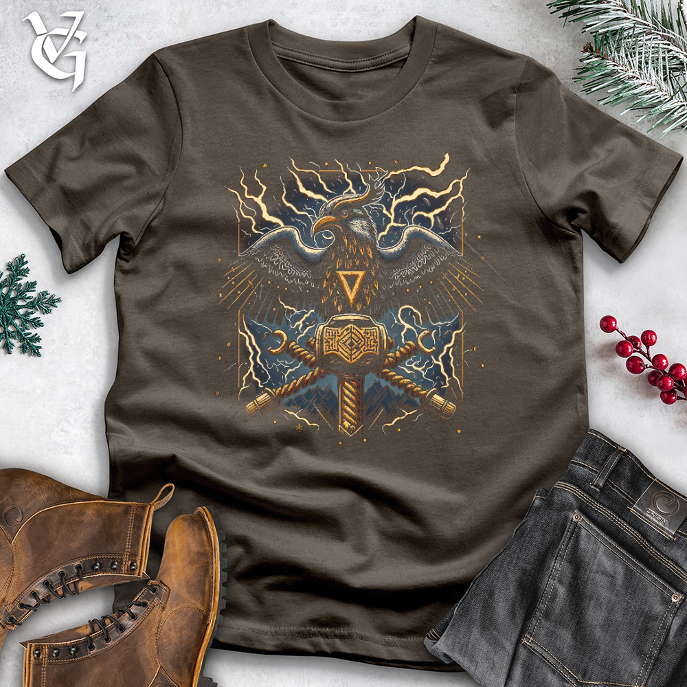 Viking Goods Raven & Hammer Lightning Cotton Tee Army / L