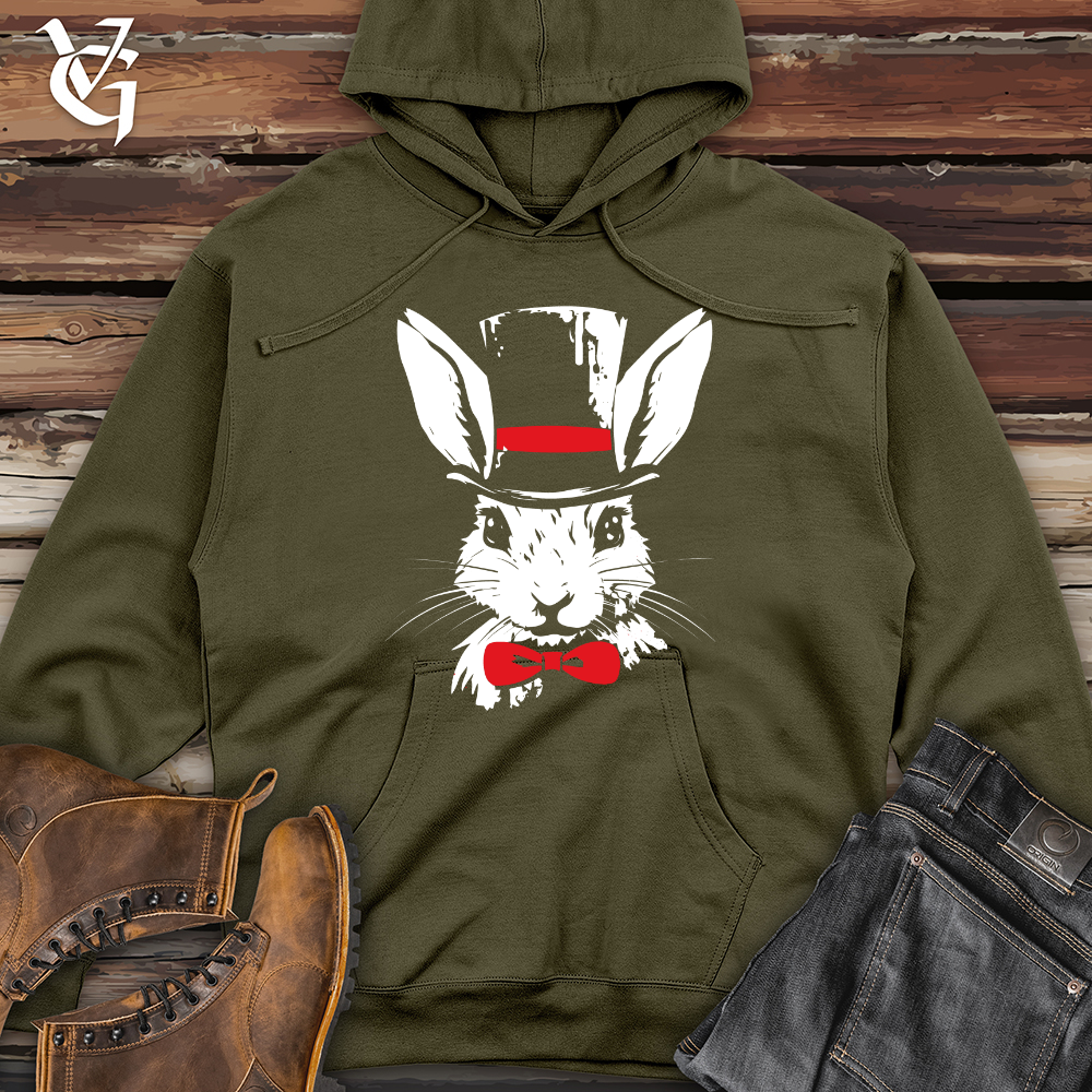 Viking Goods Retro Hare Elegance Midweight Hooded Sweatshirt Army / L
