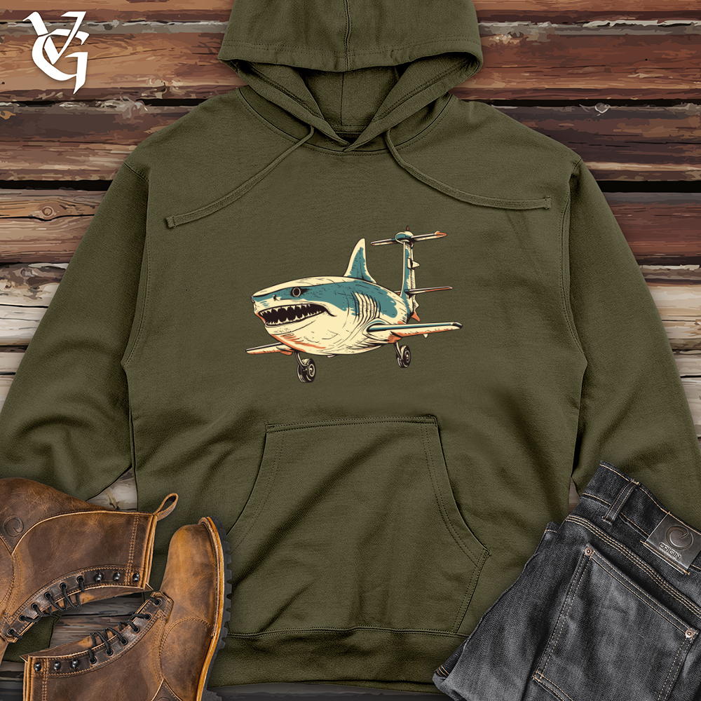 Viking Goods Retro HeliShark Midweight Hooded Sweatshirt Army / L