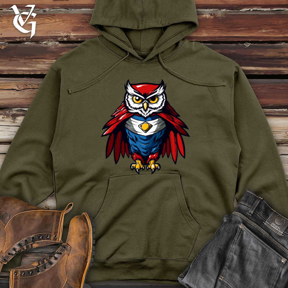 Viking Goods Retro Heroowl Midweight Hooded Sweatshirt Army / L