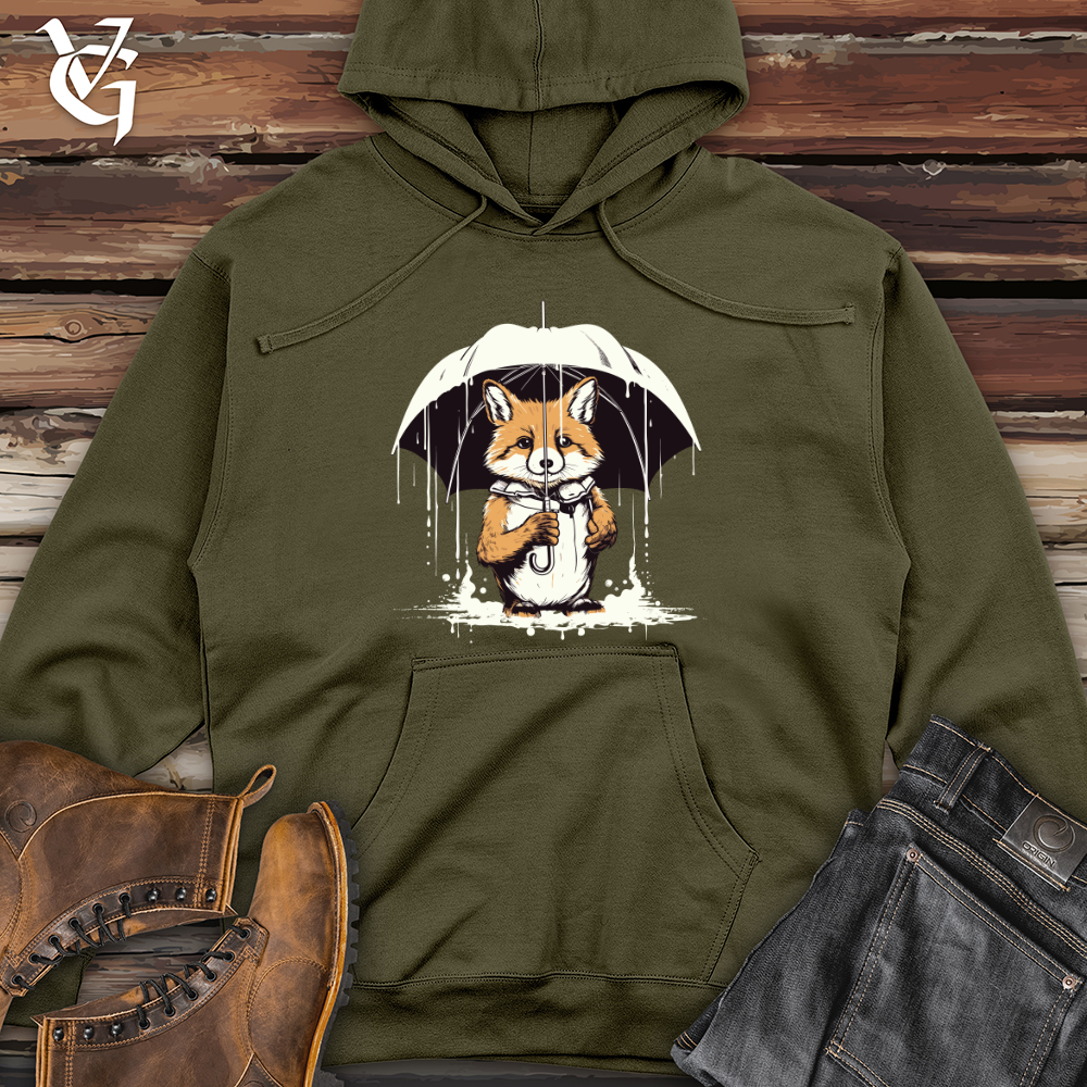 Viking Goods Retro Rain Fox Midweight Hooded Sweatshirt Army / L