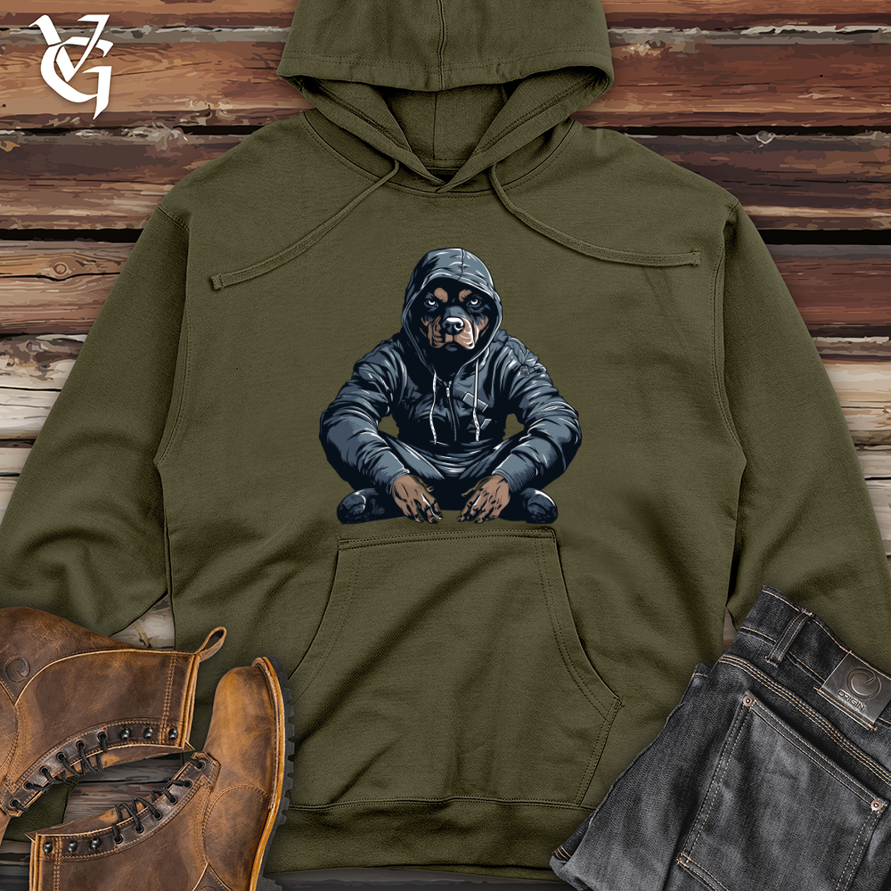 Viking Goods Rottweiler Urban Stance Midweight Hooded Sweatshirt Army / L