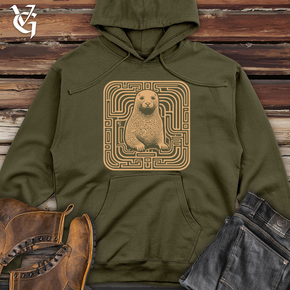 Viking Goods Seal Labyrinth Quest Midweight Hooded Sweatshirt Army / L