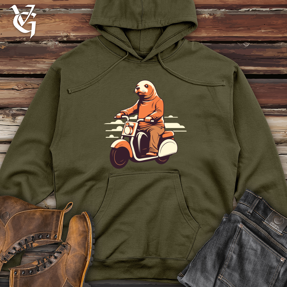Viking Goods Seal Scooter Cruise Midweight Hooded Sweatshirt Army / L