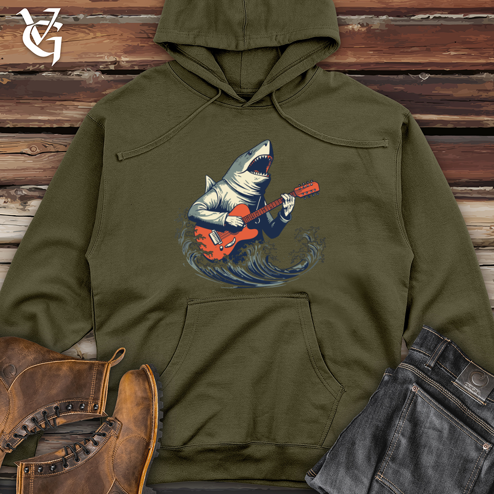 Viking Goods Shark Deep Dive Guitar Groove Midweight Hooded Sweatshirt Army / L