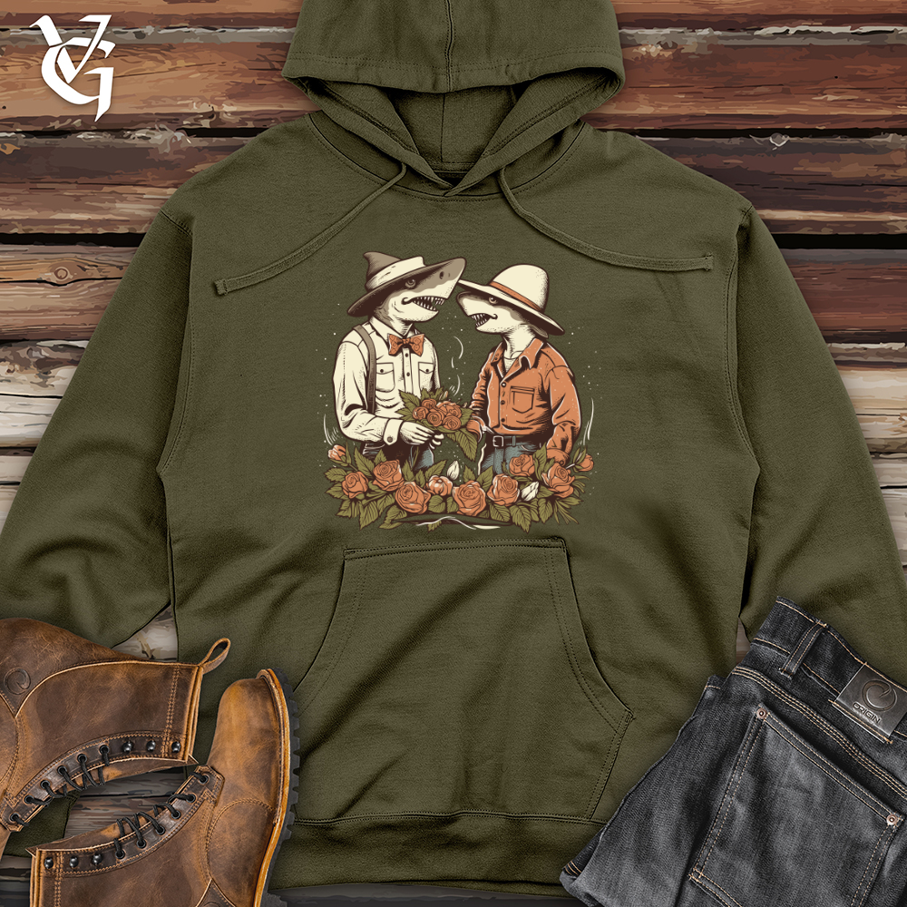 Viking Goods Sharks Gentlemanly Union Midweight Hooded Sweatshirt Army / L