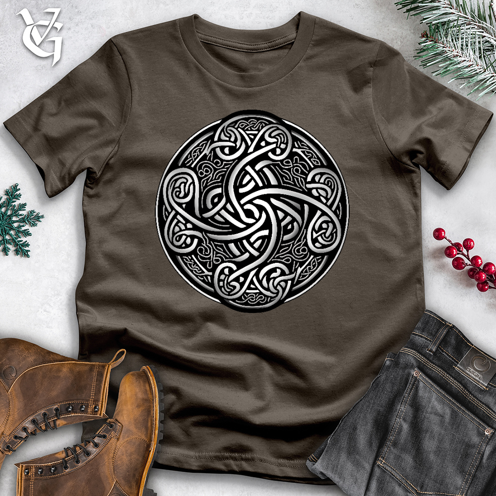 Viking Goods Silver Celtic Knot Cotton Tee Army / L