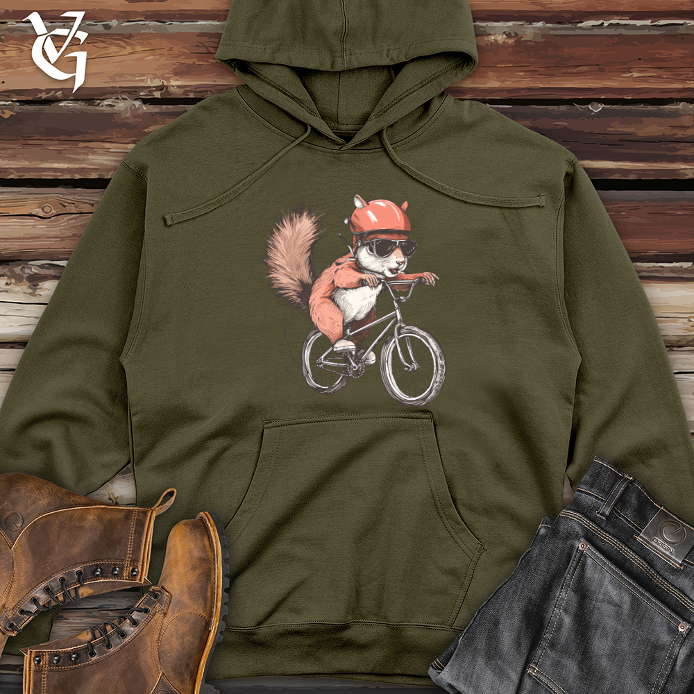 Viking Goods Squirrel Cycling Adventure Midweight Hooded Sweatshirt Army / L