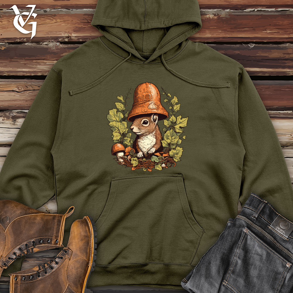 Viking Goods Squirrel Forager's Delight Midweight Hooded Sweatshirt Army / L