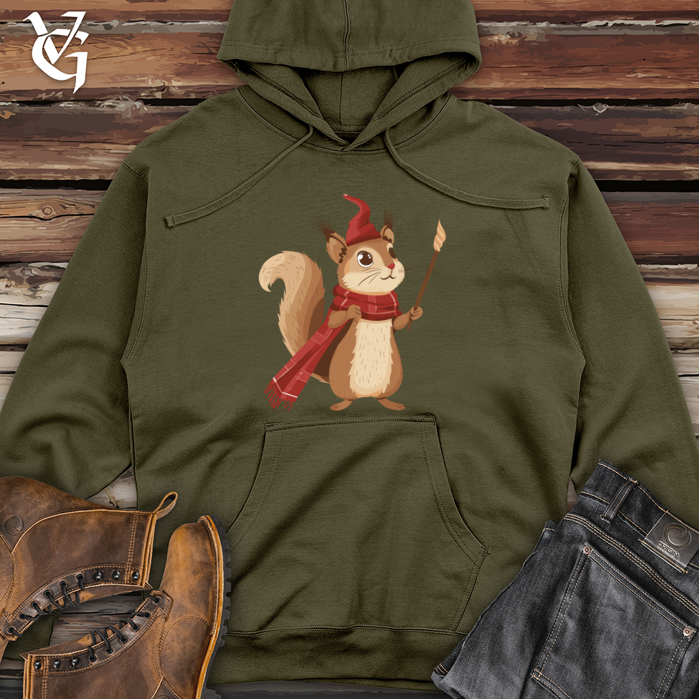 Viking Goods Squirrel Magician Charm Midweight Hooded Sweatshirt Army / L