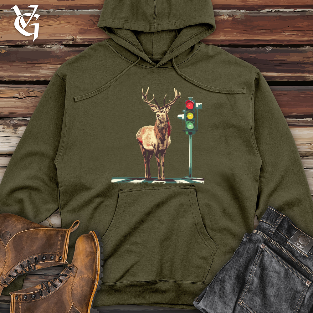 Viking Goods Stag Urban Intersection Midweight Hooded Sweatshirt Army / L