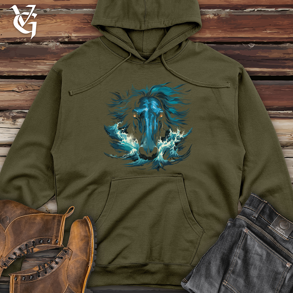 Viking Goods Stallion Oceanic Power Midweight Hooded Sweatshirt Army / L
