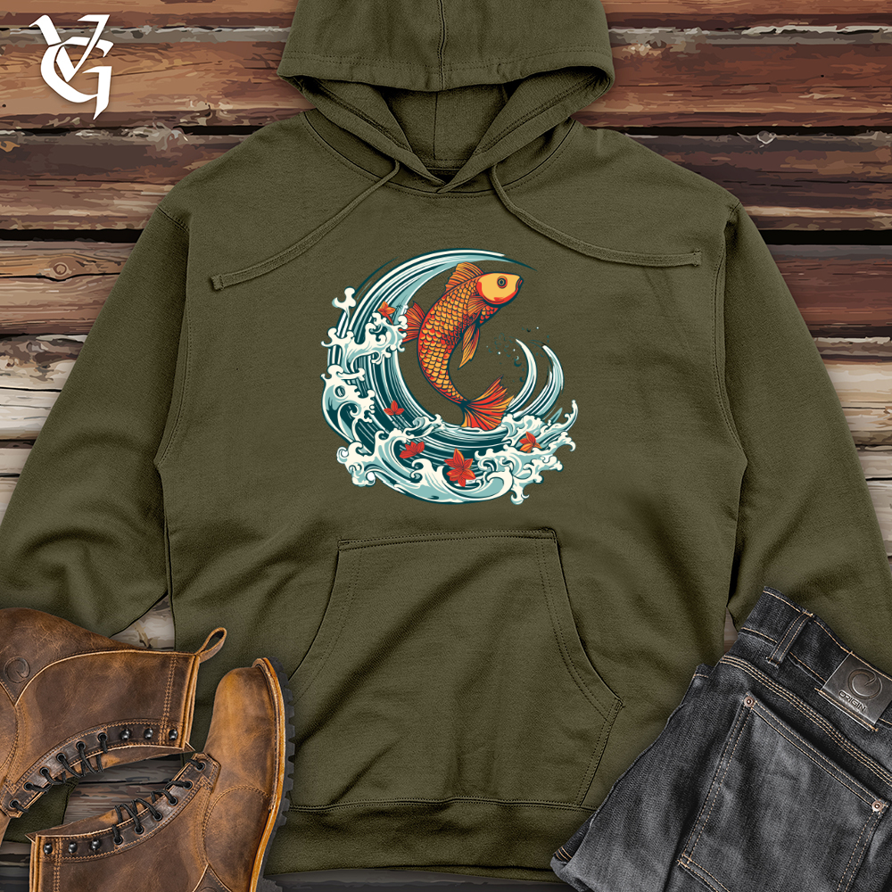 Viking Goods Surfin Finatics  Midweight Hooded Sweatshirt Army / L