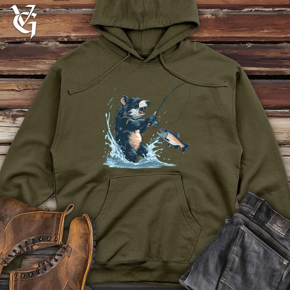 Viking Goods Tasmanian Devil Fishing Midweight Hooded Sweatshirt Army / L