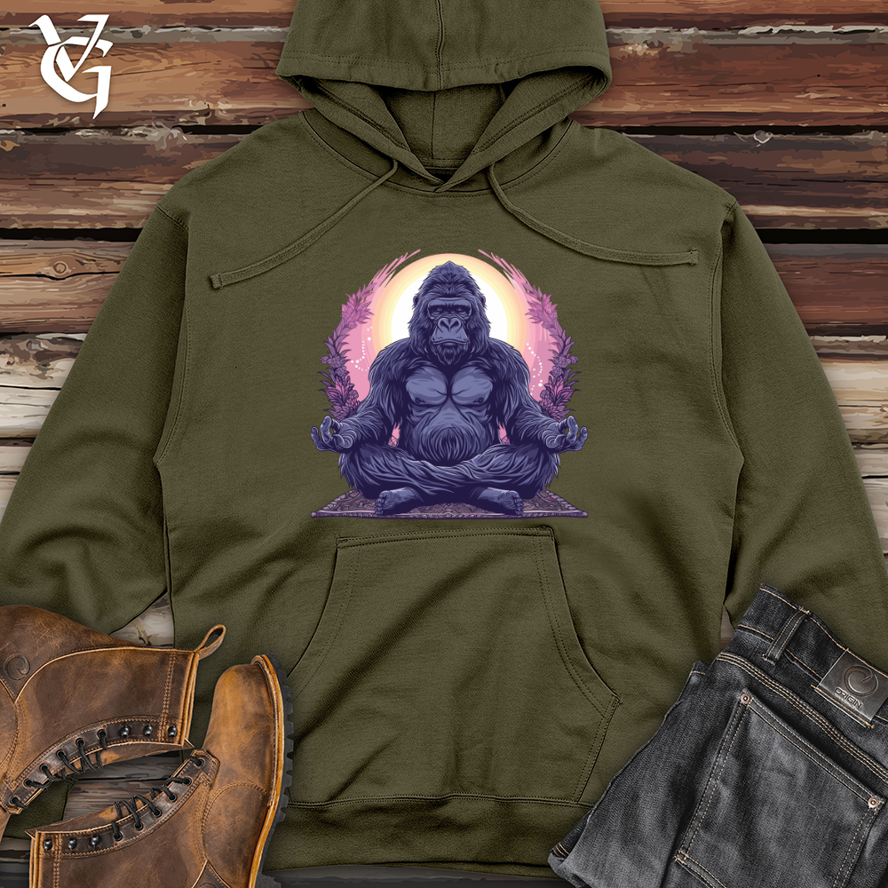 Viking Goods Tranquil Gorilla Aura Midweight Hooded Sweatshirt Army / L