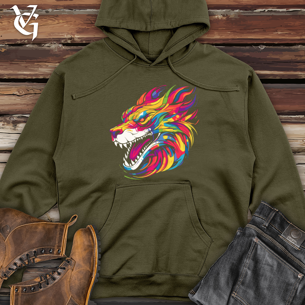 Viking Goods Vibrant Tiger Essence Midweight Hooded Sweatshirt Army / L