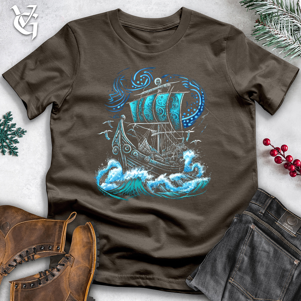 Viking Goods Viking Warrior Ship Cotton Tee Army / L