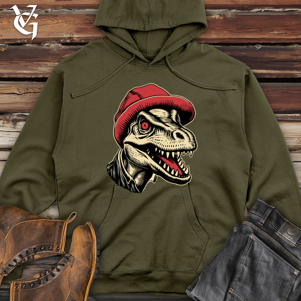 Viking Goods Vintage Beanie Dino Midweight Hooded Sweatshirt Army / L
