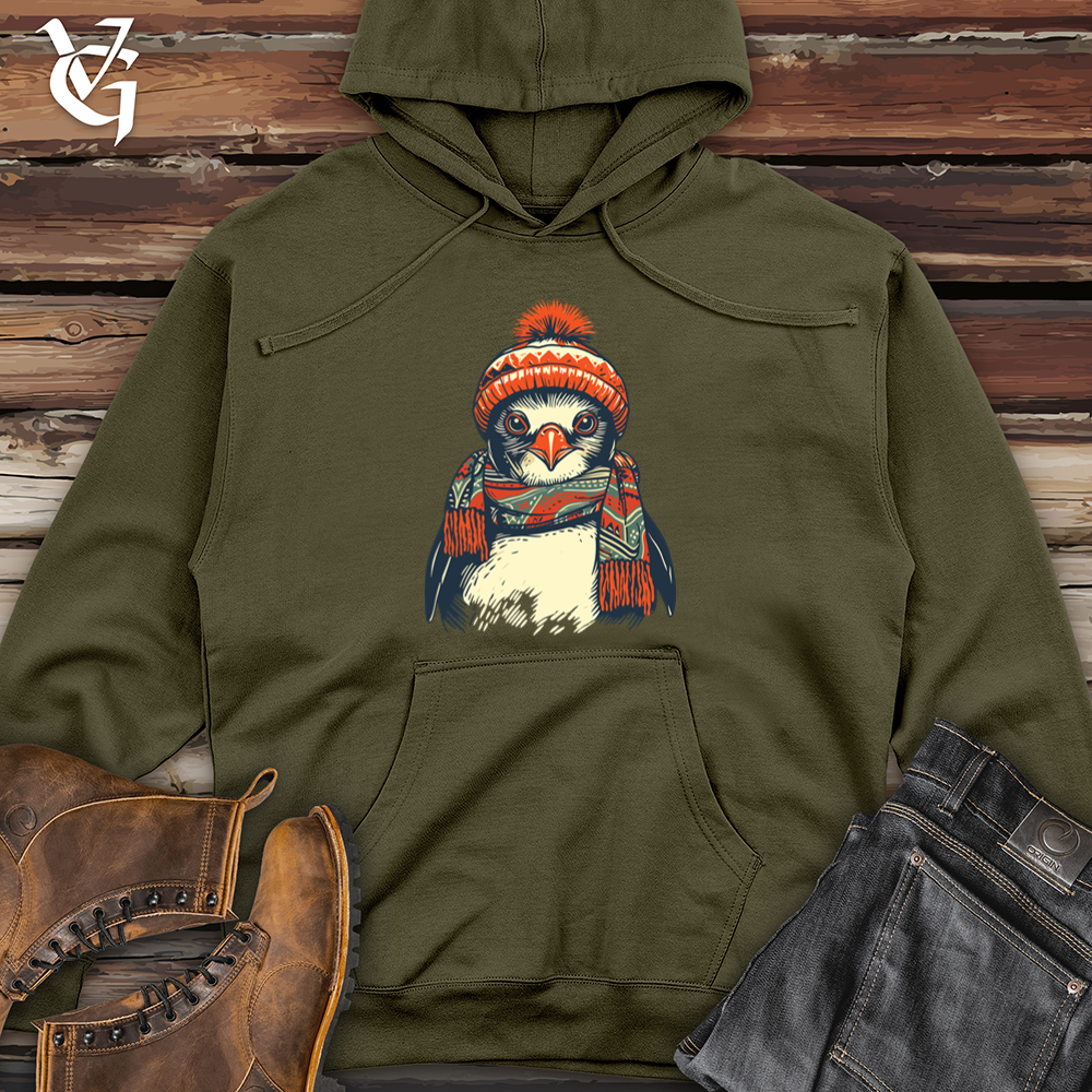Viking Goods Vintage Frosty Penguin Midweight Hooded Sweatshirt Army / L