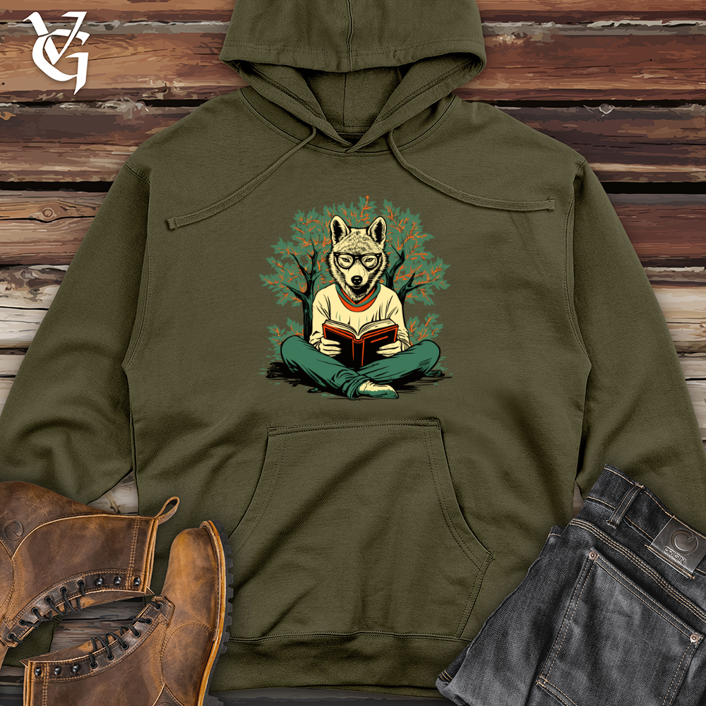Viking Goods Woodland Bookworm Midweight Hooded Sweatshirt Army / L