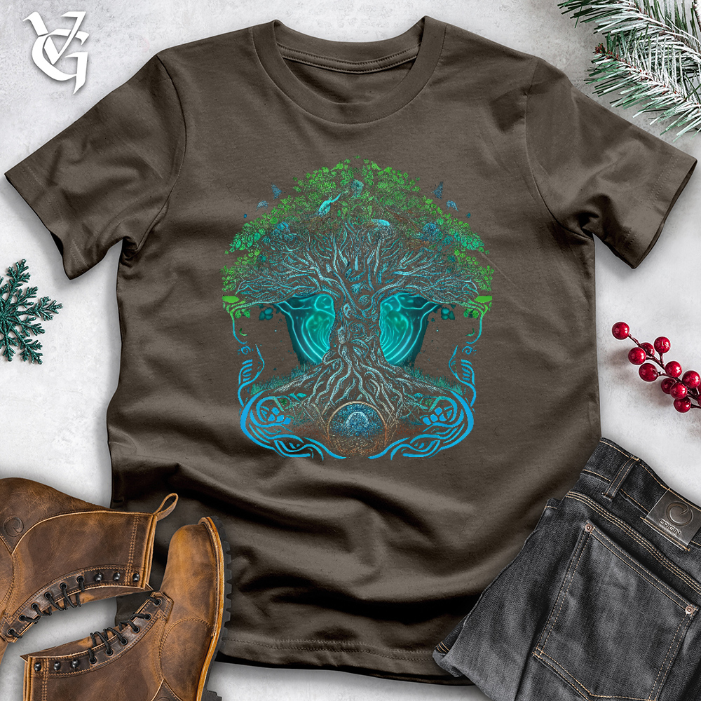 Viking Goods Yggdrasil Spirit Tree Cotton Tee Army / L