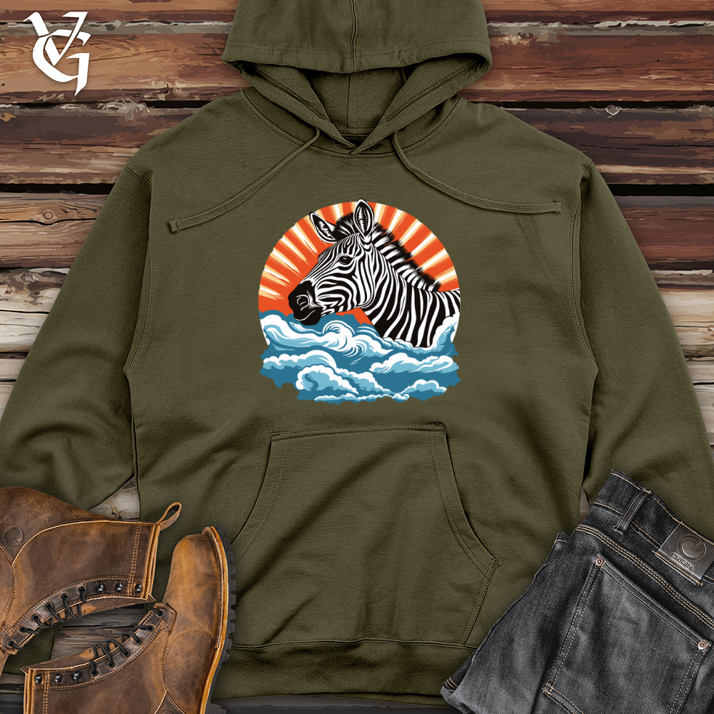 Viking Goods Zebrasky Clouds Midweight Hooded Sweatshirt Army / L