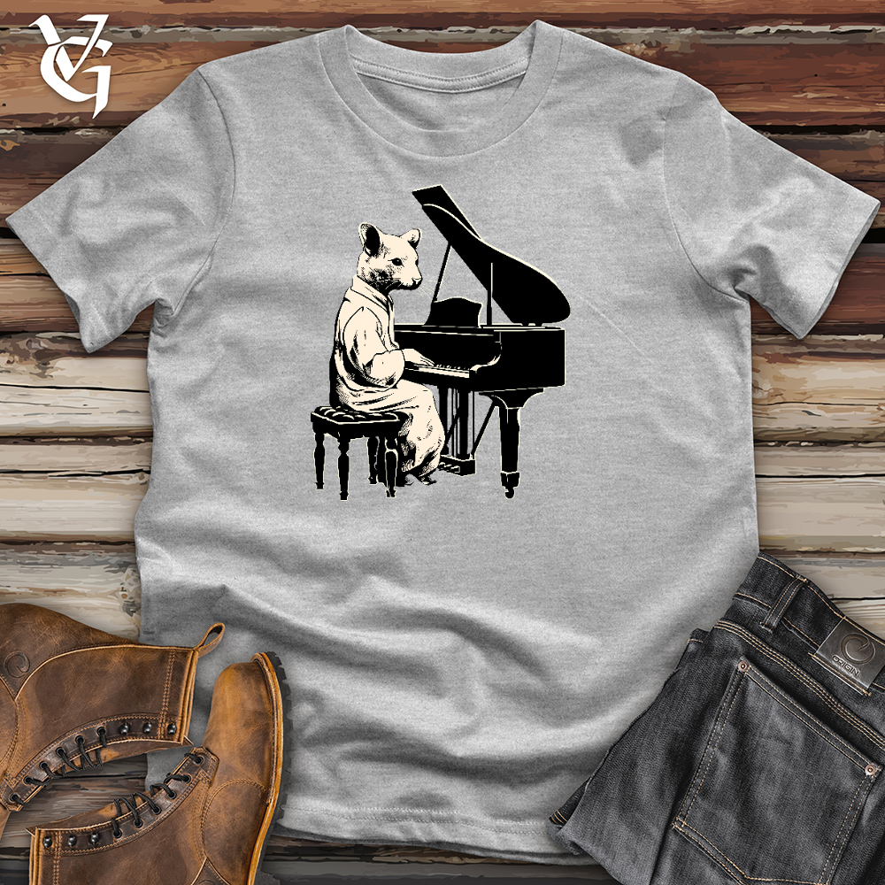 Viking Goods A Mouse Playing Piano Cotton Tee Baby Blue / L
