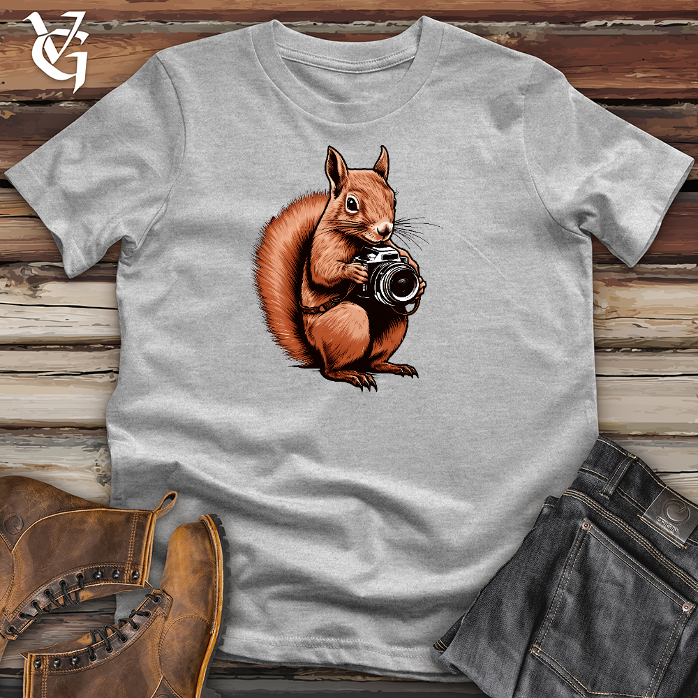 Viking Goods A Squirrel Holding Camera Cotton Tee Ash / L