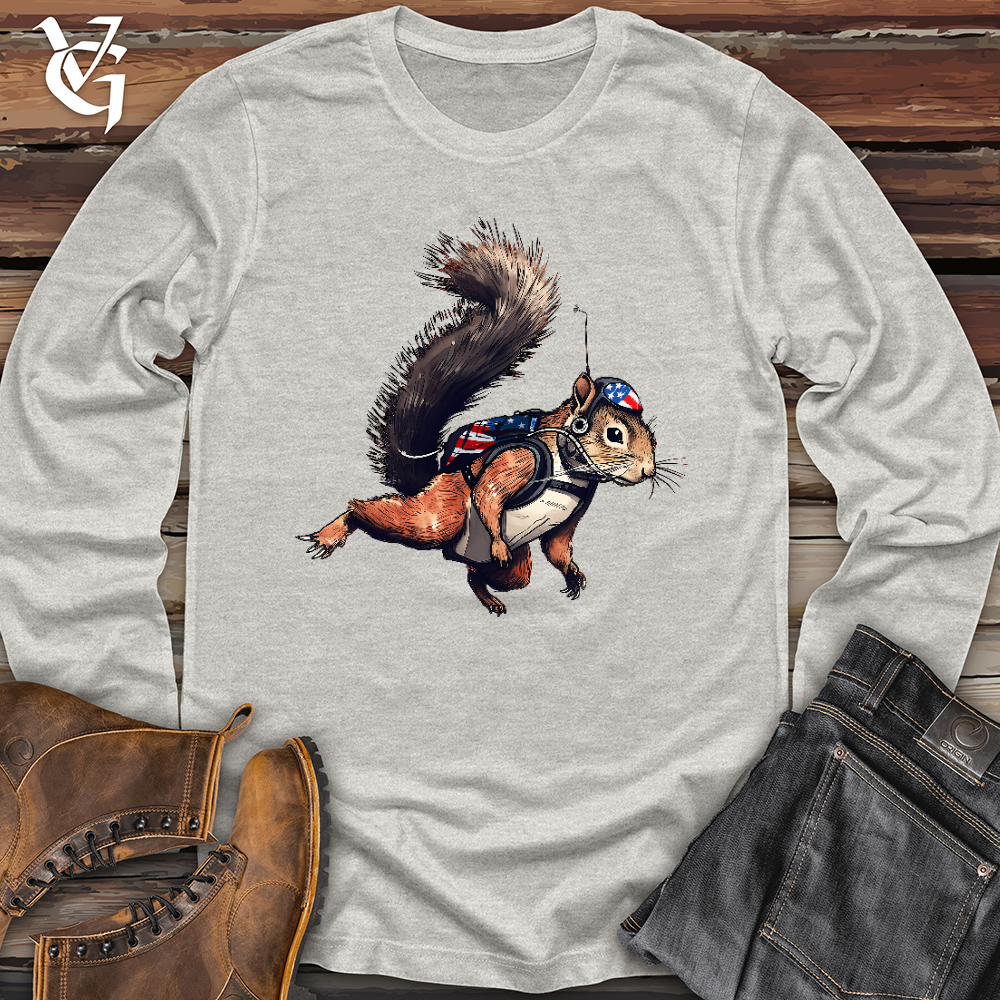 Viking Goods American Skydiving Squirrel Long Sleeve Ash / L