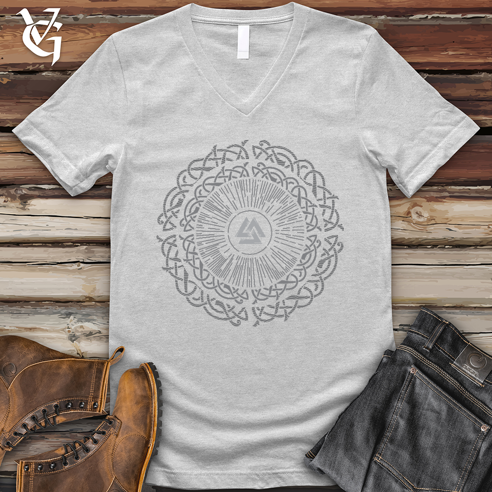 Viking Goods Ancient Round Celtic V- Neck Tee Ash / L