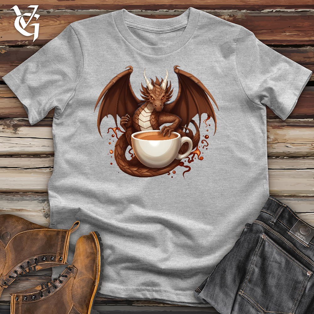 Viking Goods Coffee Loving Dragon Cotton Tee Ash / L
