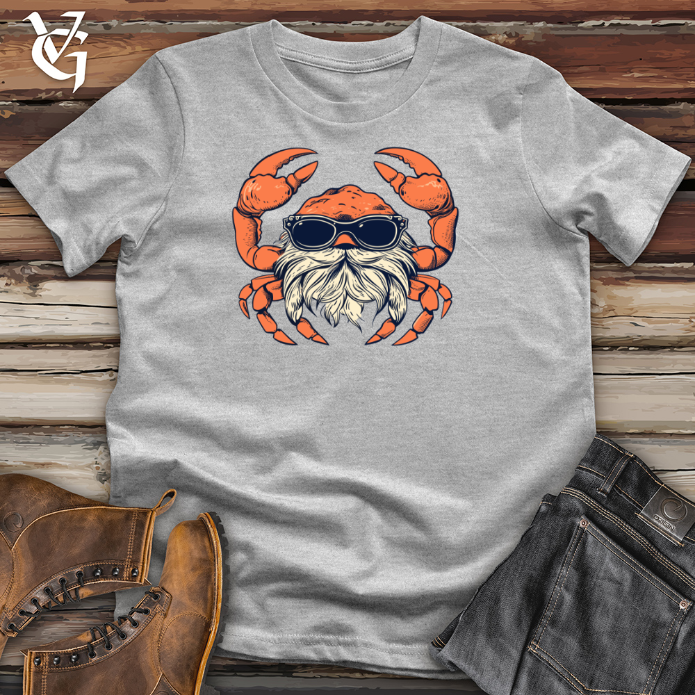 Viking Goods Crab Coastal Hipster Sandy Style Cotton Tee Steel Blue / L