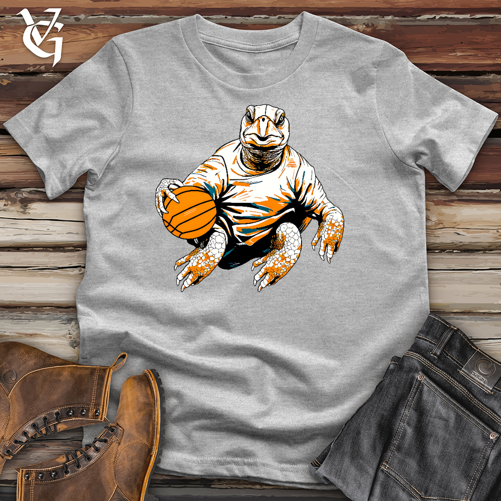 Viking Goods Cute Turtle Holding a Basketball Cotton Tee Ash / L