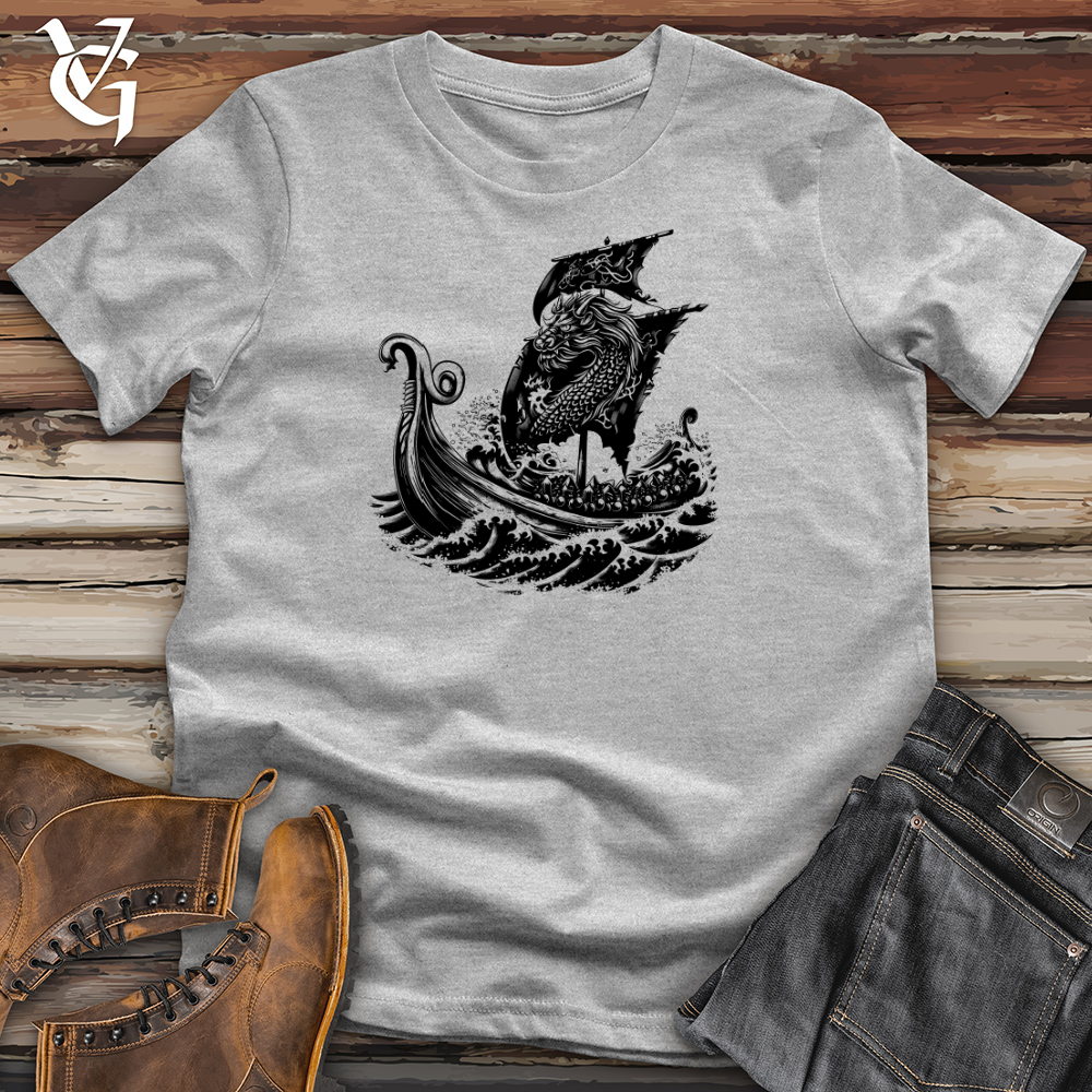 Viking Goods Dragon Ship Voyage Cotton Tee Ash / L